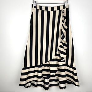 LPA // High-Low Striped Ruffle Skirt Revolve Midi